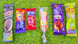 ASMR Most Popular Candys / some lots of colorful rainbow lollipop candy / unpacking chocolate eat