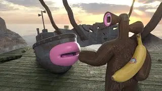 Siren Head steals a banana from inside SCP-6426