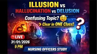 Illusion, Hallucination & Delusion Difference | Easy Tricks |Most Confusing Psychiatry Topic|#norcet