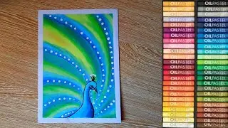 Abstract Art | Peacock  Drawing | Easy  Oil Pastel Drawing