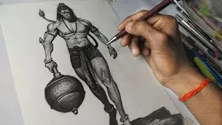 Hanuman ji full body drawing | How to draw lord hanuman