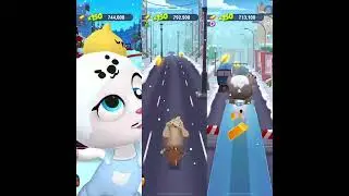 Talking Tom Gold Run- All Winter Christmas Skins (Polar Bear Angela, Gingerbread Ben, Snowman Tom)