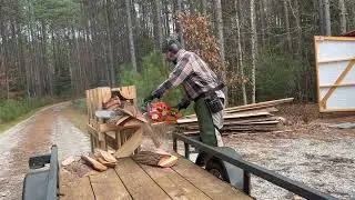 Testing a sawbuck for sawmill cutoffs and scraps (Part 2)