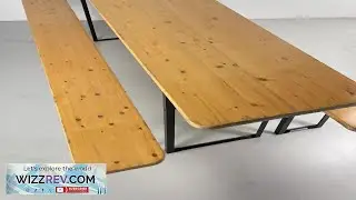 VINTAGE INDUSTRIAL GERMAN BEER TABLE BENCH SET GARDEN FURNITURE ORIGINAL VARNISH Review