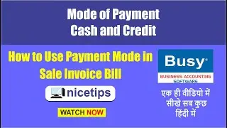 Payment Mode In Busysoftware l Mode of Payment In Sale Invoice l Cash and Credit Sale l