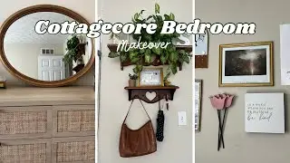 EXTREME Bedroom makeover!🤍 | Cottagecore inspired 🌷🧺 | Thrift trips + New furniture