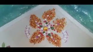 फूल पत्तियों की रंगोली,creativity, creative learning fun, #school #education #activity ##joy #class