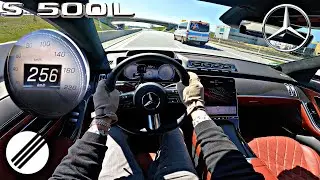 2021 Mercedes-Benz S-класса  S500 L W223 топ спид на немецком автобане 🏎
