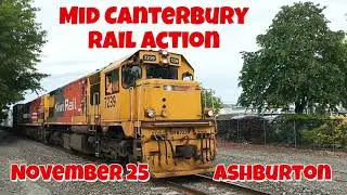KiwiRail Freight Trains Thundering Through Ashburton