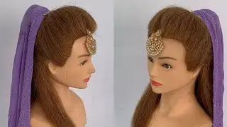 Big Puff Hairstyle with Dupatta | Easy Hairstyles