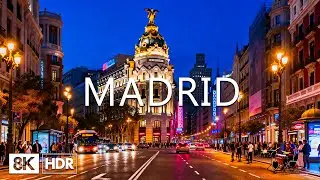 Madrid 2026 8K 🇪🇸 Grand Royal Palace, Dazzling Gran Vía Lights & Plaza Mayor Atmosphere