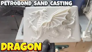 Turning 3D Print into Aluminium Bronze - Sand Casting a Dragon Plaque - Molten Metal - Let's Cook!