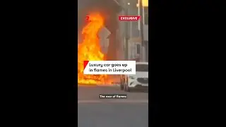 Luxury car goes up in flames in Liverpool