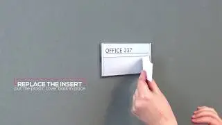 Name Plate / Room Sign with aluminum header and replaceable paper insert