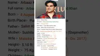 Bollywood actor Arbaaz Khan biography #viral #shorts #youtubeshorts #shortvideo #viralvideo