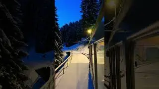 Snowy train ride 🚂 #youtubeshorts #shorts #switzerland #nature #m&uuml;rren #travel #winter