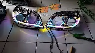 Test nyala Lampu LED ALIS DRL RGB AES HURACCAN 60cm di Toyota Rush konde