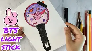 BTS LIGHT STICK drawing. How to draw BTS light stick. BTS Army Bomb drawing. Easy Army Bomb sketch