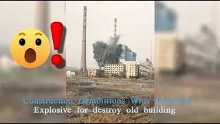Top Video 3minutes:Construction Demolitions With Industrial Explosive for destroy old building #6