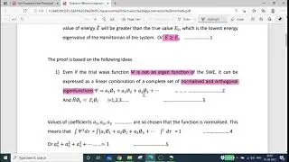 Approximation Methods in Chemistry- Method of Variation