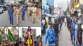 Hyderabad Police flag March at Asif Nagar, Mehdipatnam