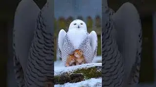 This Owl Adopted Two Kittens 🥹❤️ #Animals #Cute #Owl