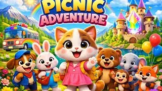 Meows Kittiya Magical Picnic Tour 🌈 | Kids Cartoon Story in Hindi | Meows Kittiya