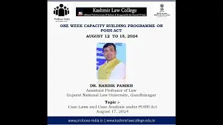 CBP - 2024 | POSH | Landmark Judgements on POSH Act | Dr. Hardik Parikh