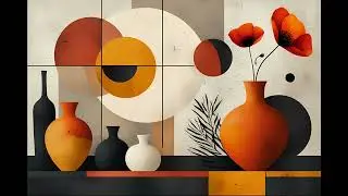 36 FREE Files - BOHO-Inspired | Mid-Century Modern Abstract Vase & Red Floral Art Bundle