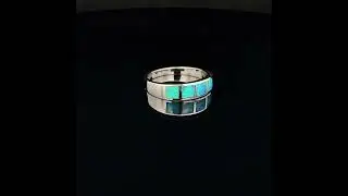 Opal Diamond Factory | 14K White Gold Inlay Opal Ring 109882 |