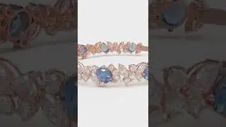 Gorgeous Lab - Grown Sapphire & Diamond Bracelet with Rose Gold #jewellery #jewelry #bracelet
