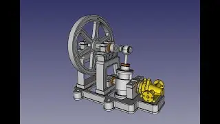 FreeCAD 0.20.1 OSCILLATING ENGINE (Part 5) Assembly