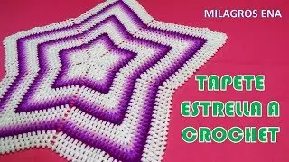 Tapete N° 5 o carpeta a crochet ESTRELLA EN PUNTO PUFF O GARBANZO paso a paso en video tutorial