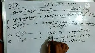 GATE XE-F 2009 Part-3 theory (Polymer Science//Gate Engineering Science)
