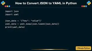 How to Convert JSON to YAML in Python