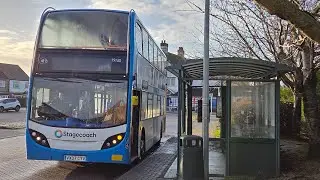 Stagecoach East Midlands Trident E400 19130 VX07 CYV Roaring out of chapel st Leonards bus station 