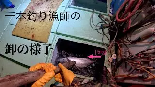 一本釣り漁師の魚卸の様子