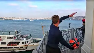 IMPRESSIVE LIGHTHOUSE TO SHIP TRICK SHOT