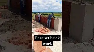 parapet wall brick work #brickwork#parapet #construction #work #civilsitework good