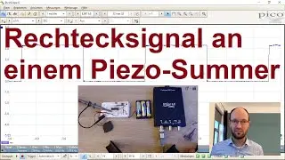 Periodendauermessung an einem Piezosummer mit zwei unterschiedlichen T&ouml;nen mit einem USB-Oszilloskop