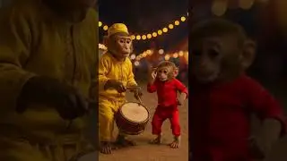 Cute Monkey Performance 💛 | Tabla + Dance Show