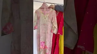 &ldquo;Tajassus&rdquo; Premium printed organza handcrafted kurti bottom with dupatta set #shorts #organza #kurti