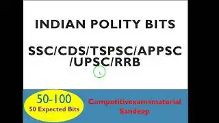 Indian Polity bits in english for SSC/RRB/CDS/TSPSC/APPSC