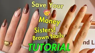 KXAMELIE BROWN PRESS ON NAILS TUTORIAL || ❤️SUPER CHEAP✨