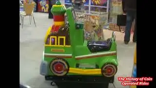 2010s Universal Space Coin Operated Steam Engine Kiddie Ride - Mini Train with Smoke