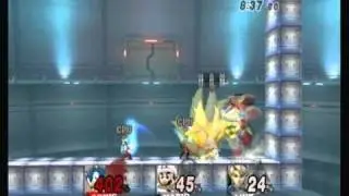 Brawl Hacks - Giant Super Sonic v.s. Mario & Link