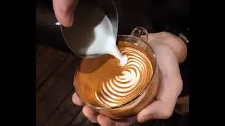 &bull; 𝙒𝙞𝙣𝙜𝙚𝙙 𝙃𝙚𝙖𝙧𝙩 &bull; Latte Art #coffee #latte #barista