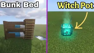 HOW To Build Bunk Bed 🛏️ & Witch Pot 🍯 In Minecraft