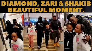 Co-Parenting Goals  Diamond Platnumz Hugs Zari's Husband Shakib & His Kids At The Airport.
