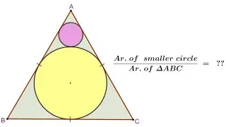 Geometry Quiz. || The area of smaller circle : The area of eqi.∆ABC = ? || Incentre || Circumcente.
